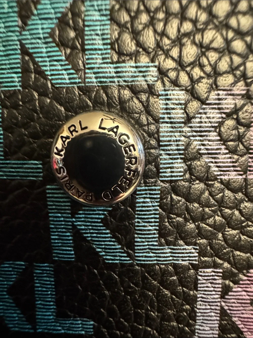 Karl Lagerfeld Rainbow KL Logo Tote with Black Handles